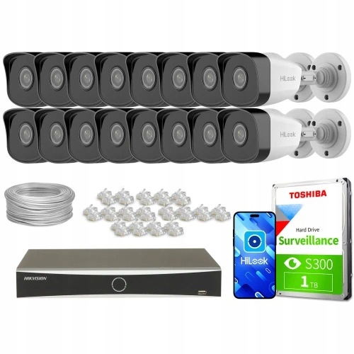 Zestaw monitoringu dom firma kamera 16x IPCAM-B5 5...