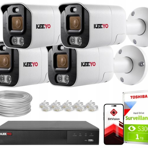 Zestaw do monitoringu firmy IP KEEYO 4x LV-V-IP5M2...