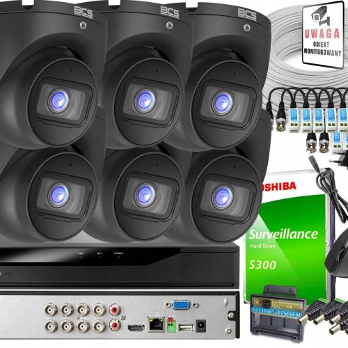 Zestaw monitoringu dom firma 6x BCS-EA15FSR3-G 5MP...