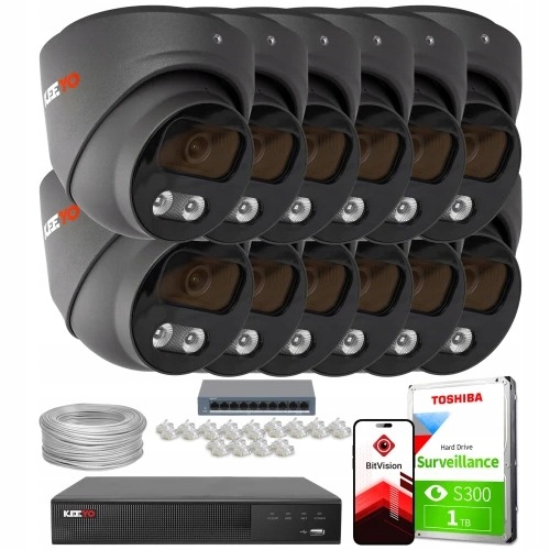 Zestaw monitoringu dom firma IP KEEYO 12x LV-V-IP8...