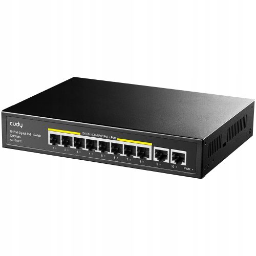 Cudy Przełącznik GS1010PE 8xGE PoE+ 120W 2xGb Up...