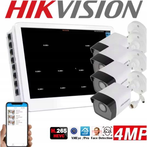 Zestaw do monitoringu HiLook IPC-B141H-C-B(x4) +NV...