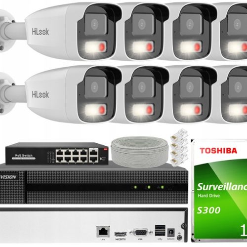 Zestaw do monitoringu dom firma kamera IP 8x IPCAM...