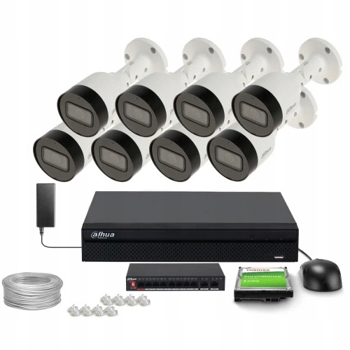 Zestaw monitoringu dom IP 8x IPC-HFW1530SP-0280B-S...
