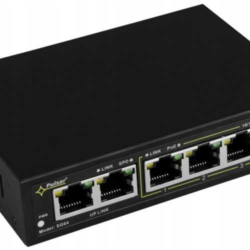 Switch PoE Pulsar SG64 6p Gigabit, 4 porty PoE