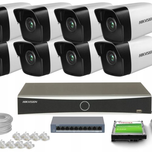 Zestaw do monitoringu kamery dom firma IP 8x DS-2C...