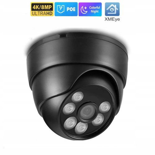 CZARNA KAMERA KOPUŁOWA G-VISION IP 8MPX 2,8mm AUDIO KOLOROWY OBRAZ NOCĄ