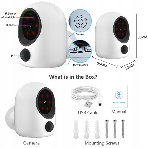 Kamera 4G na baterie, kartę sim na działkę budowę