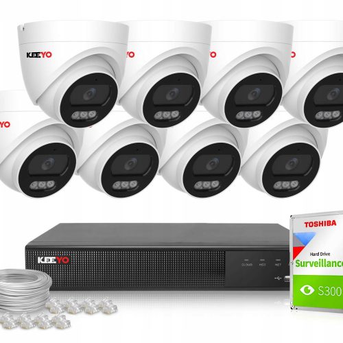 Zestaw do monitoringu IP KEEYO 8x LV-V-IP4M25DF-B ...