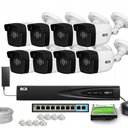 Zestaw monitoringu dom firma kamera 8x BCS-V-TIP14...