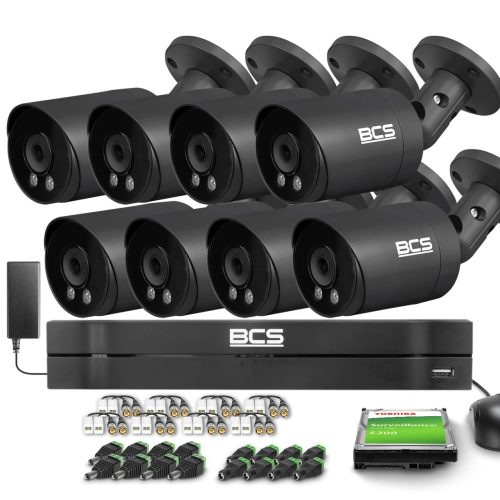 Zestaw monitoringu domu firmy kamery 8x BCS-TA15FR...