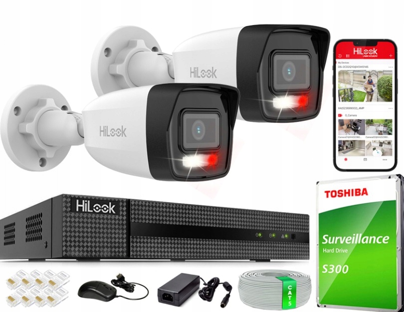 Zestaw do monitoringu dom kamera IP 2x IPC-B140HA-LU 4MPx IR 30 m audio