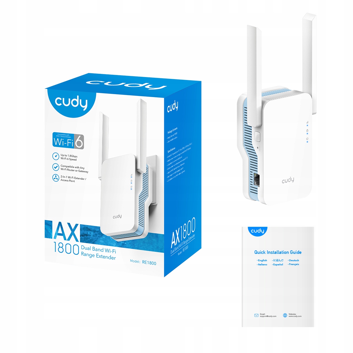 Access Point, Repeater Cudy RE1200 802.11ac (Wi-Fi 5) - obrazek 5