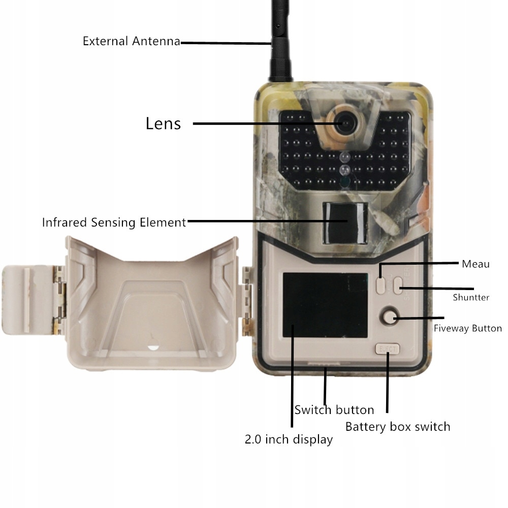Fotopułapka 4G kamera leśna 20MPx GSM MMS e-MAIL - obrazek 10