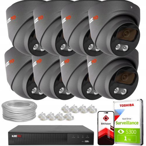Zestaw monitoringu dom firma IP KEEYO 8x LV-V-IP8M...