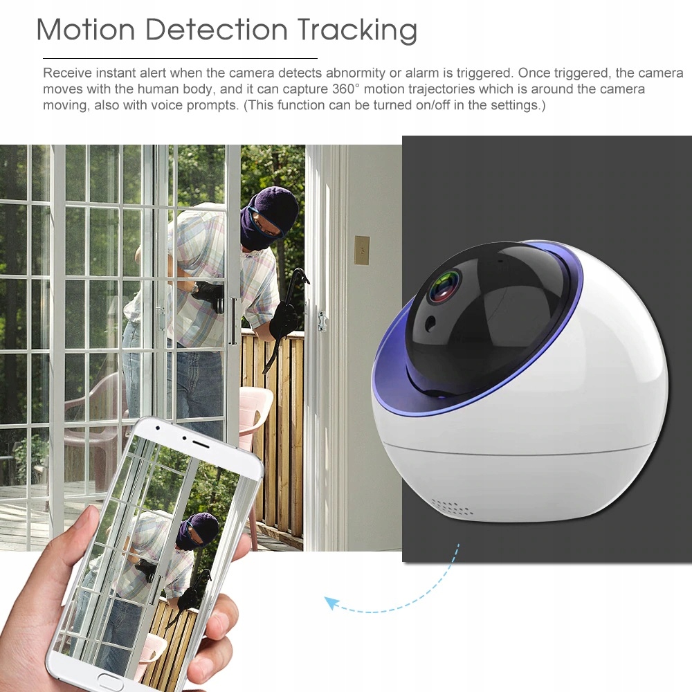 kamera WIFI obrotowa p2p 2MPX Monitoring Tuya - obrazek 14