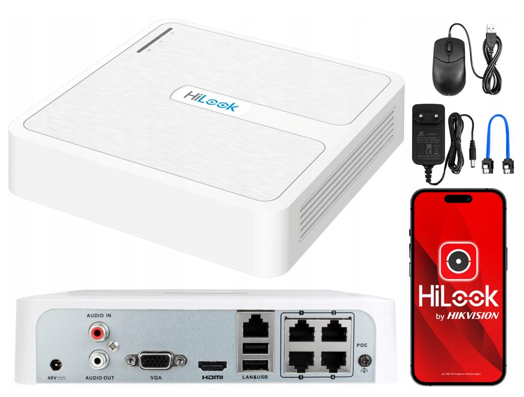 Zestaw do monitoringu HiLook ZESTAW IP IPCAM-T4-30DL + PTZ-N4MP KIT - obrazek 4