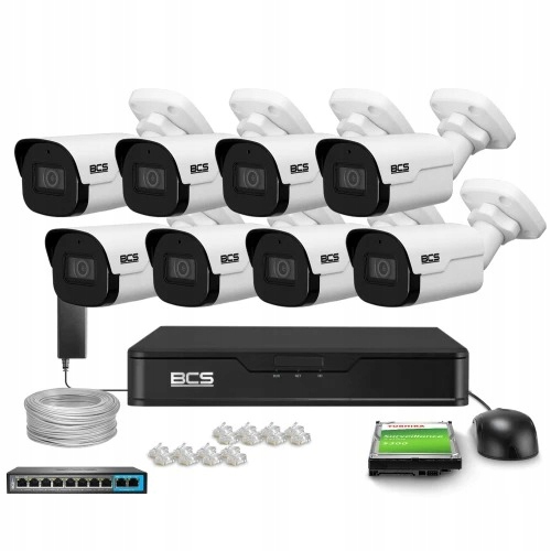Zestaw monitoringu dom kamera IP 8x BCS-P-TIP25FSR...