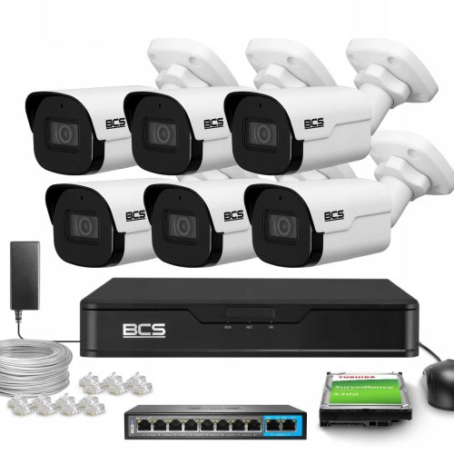 Zestaw monitoringu dom kamera IP 6x BCS-P-TIP25FSR...