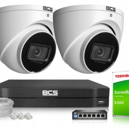 Zestaw monitoringu dom firma kamery IP 2x BCS-L-EI...