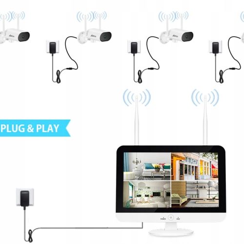 ZESTAW KAMER OBROTOWYCH WIFI Z MONITOREM LCD 3mpx