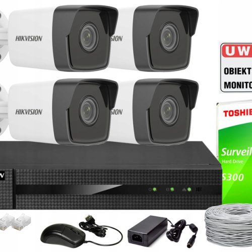 Kamera IP wewnętrzna, zewnętrzna Hikvision NVR-8CH-5MP/8P B4(x4)