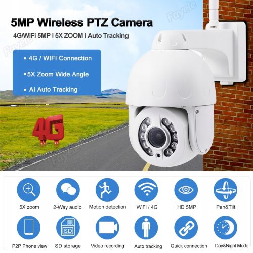 METALOWA KAMERA LTE OBROTOWA 4G CAM SIM GSM 5MPX