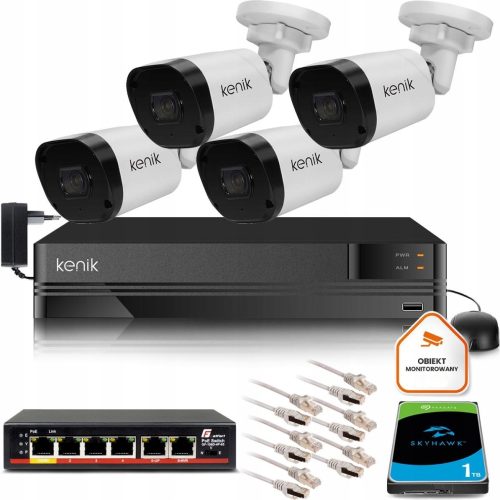 Zestaw do monitoringu dom firma kamera 4x KG-230TP...