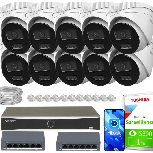 Zestaw Monitoringu dom firma 10x IPCAM-T4-30DL 4MP...