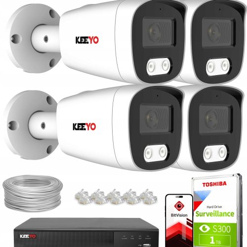 Zestaw do monitoringu dom firma IP KEEYO 4x LV-V-I...