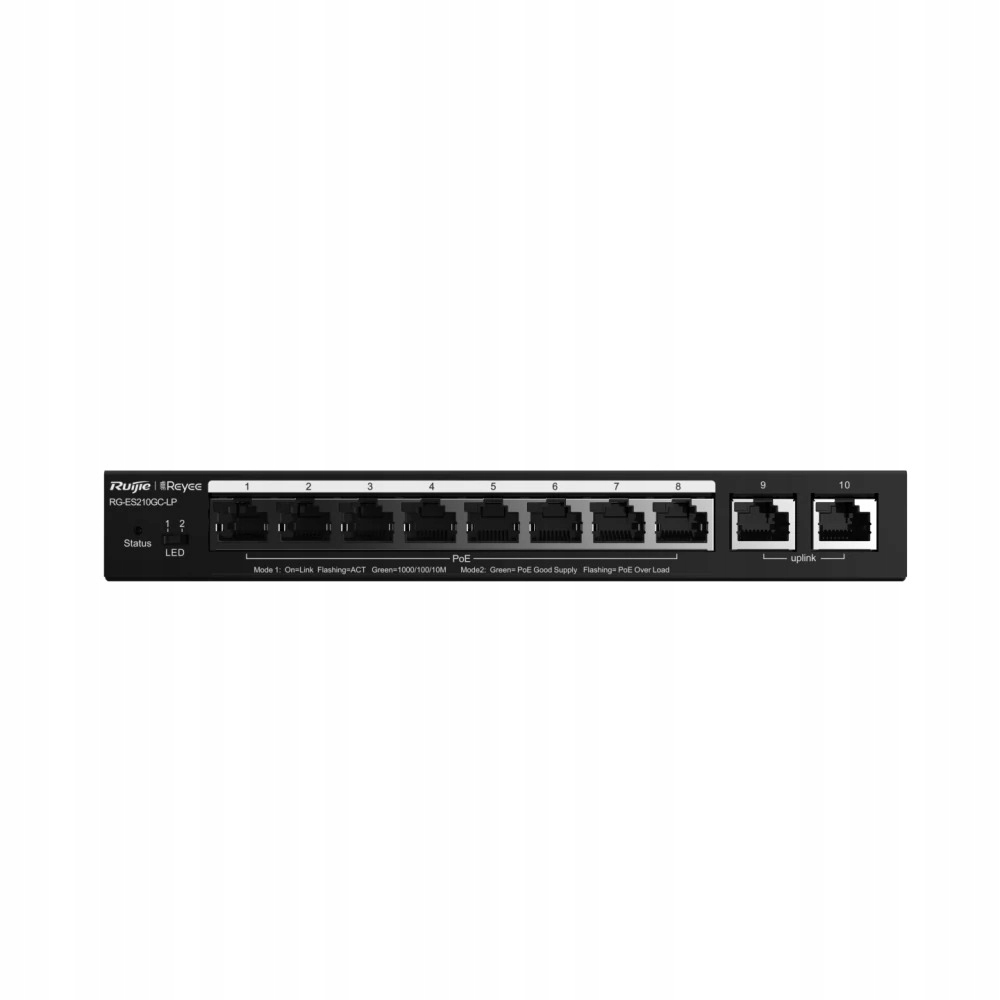 SWITCH ZARZĄDZALNY REYEE RG-ES210GC-LP, 10-PORTOWY, DESKTOP, POE - obrazek 2