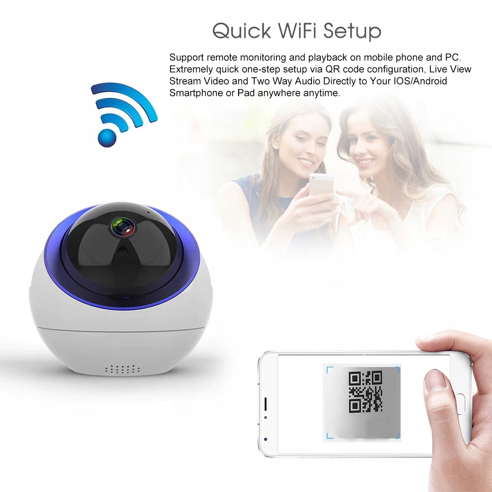 kamera WIFI obrotowa p2p 2MPX Monitoring Tuya - obrazek 5