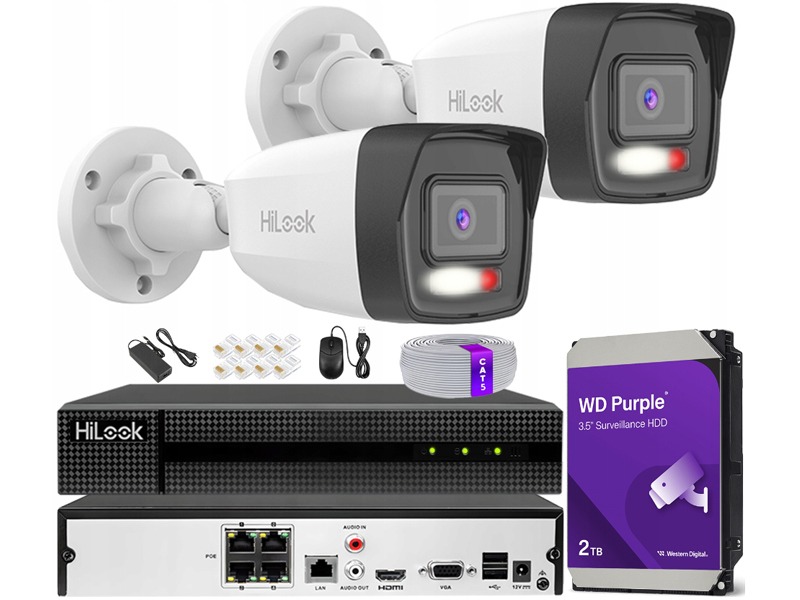 Zestaw monitoringu dom kamera IP 2x IPCAM-B6-30DL 6MPx IR 30 m mikrofon