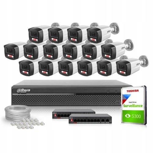 Zestaw monitoringu firma dom IP 16x IPC-HFW1439TL1...