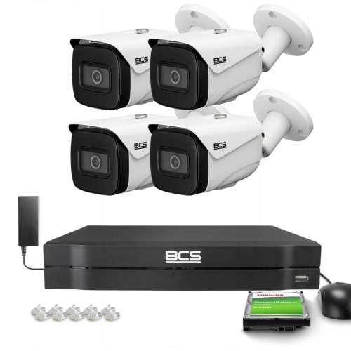 Zestaw monitoringu dom firma kamery IP 4x BCS-L-TI...