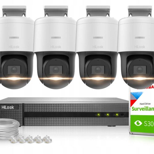 Zestaw do monitoringu HiLook NVR-4CH-4MP/4P + PTZ-...
