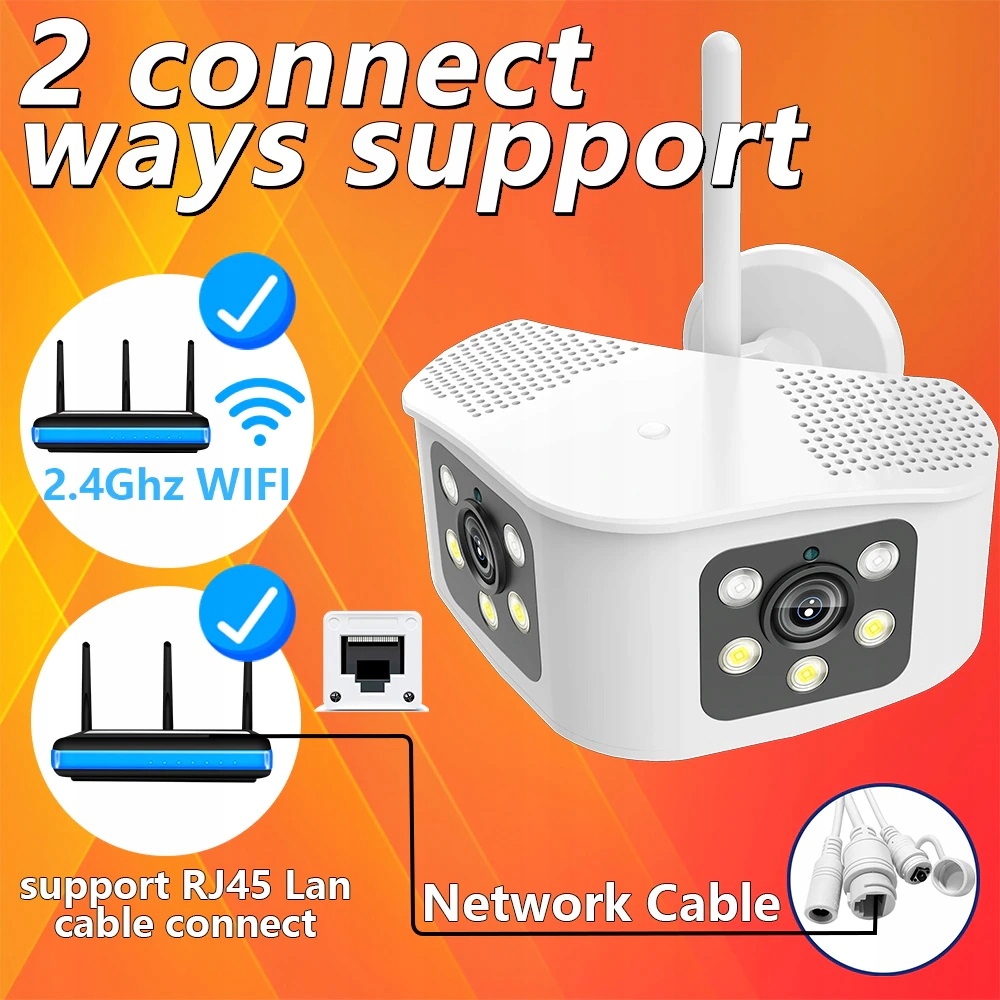 KAMERA WIFI PANORAMICZNA 180° 8MPX 4k KOLOR p2p - obrazek 8