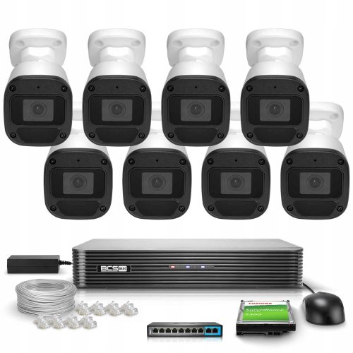 Zestaw monitoringu firma IP 8x BCS-B-TIP15FR3(2.0)...