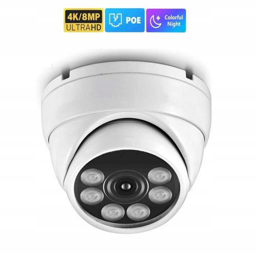 KAMERA KOPUŁOWA G-VISION IP 8MPX 2,8mm AUDIO KOLOROWY OBRAZ NOCĄ H265+