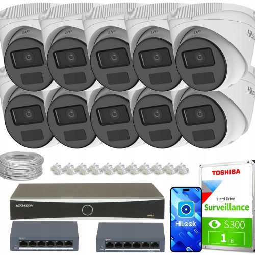 Zestaw do Monitoringu dom firma 10x IPCAM-T4-P Ful...