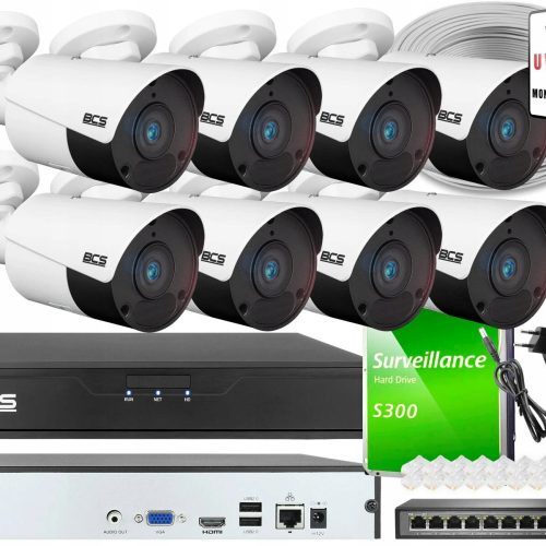 Zestaw do monitoringu domu 8x BCS-P-TIP14FSR5 4MPx...
