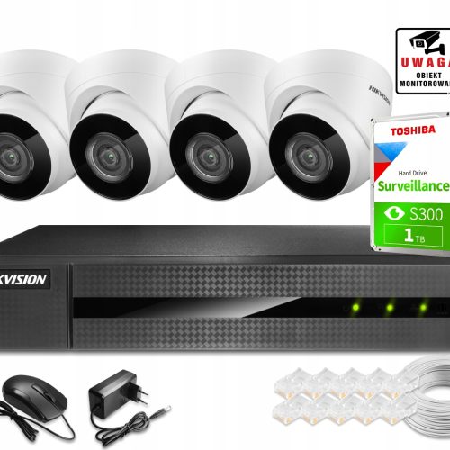 Zestaw do monitoringu Hikvision NVR-4CH-POE+IPCAM-...