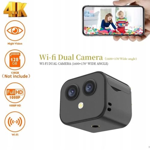 KAMERA 170° 4K WIFI NA BATERIE Z PODGLĄDEM NA TEL