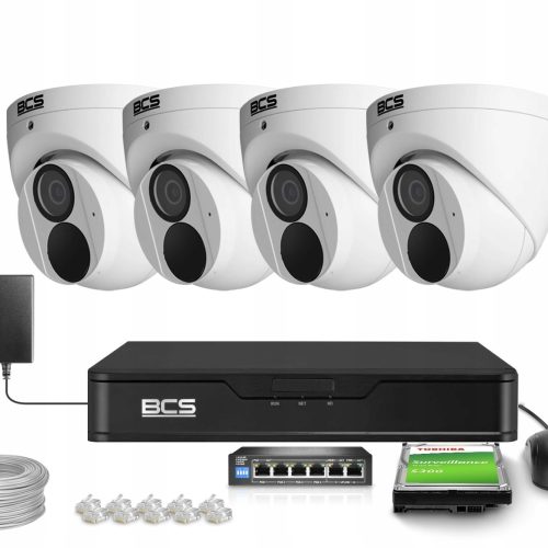 Zestaw monitoringu dom firma 4x BCS-P-EIP28FWR3-AI...