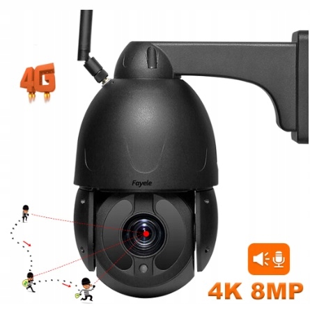 metalowa kamera 4G SIM 50X Zoom optyczny IR120m