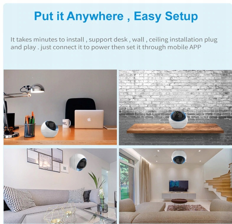 kamera WIFI obrotowa p2p 2MPX Monitoring Tuya - obrazek 10