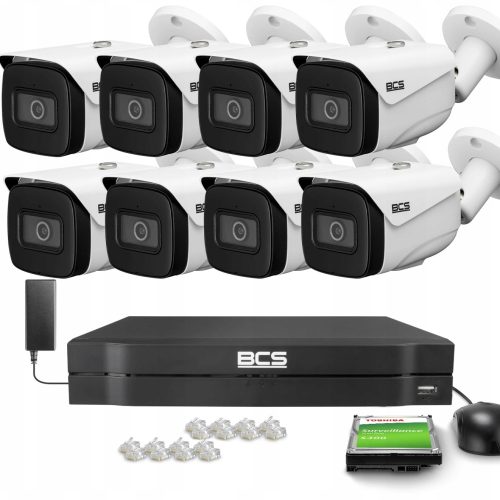 Zestaw monitoringu dom firma kamery IP 8x BCS-L-TI...
