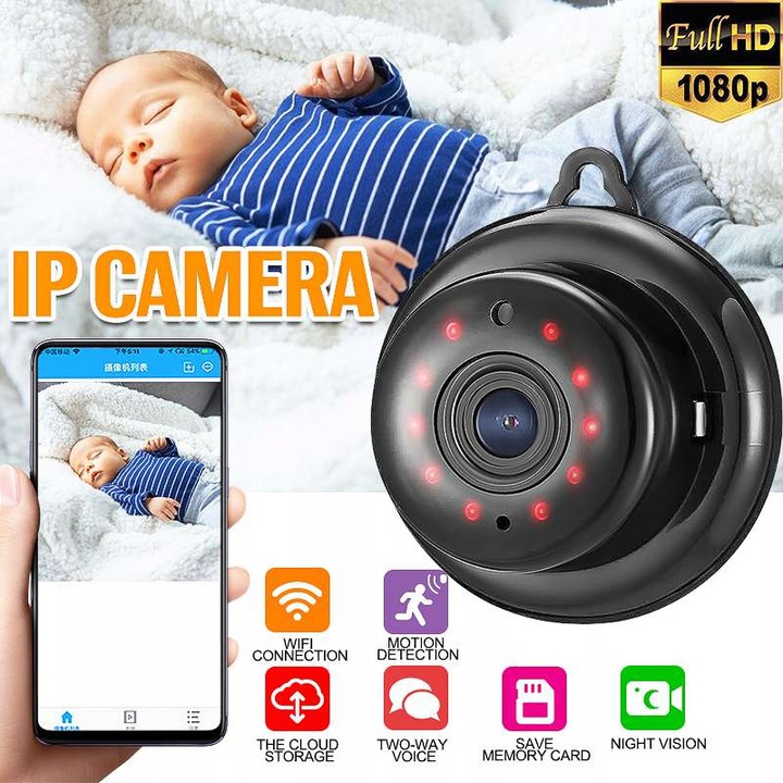 NAJMNIEJSZA Mini kamera WiFi 100% bezprzewodowa