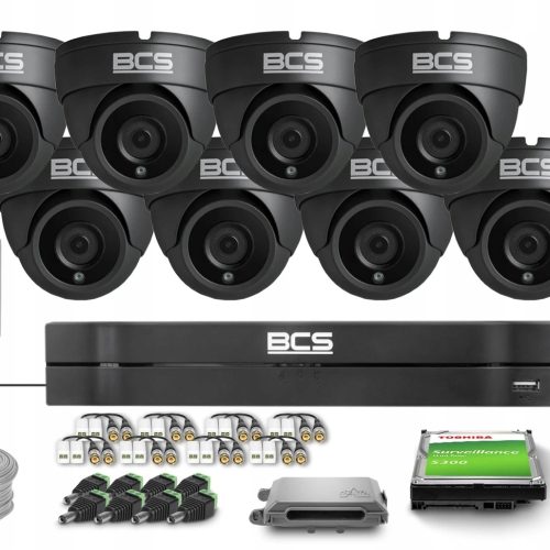 Zestaw monitoringu dom firma kamery IP 8x BCS-EA15...
