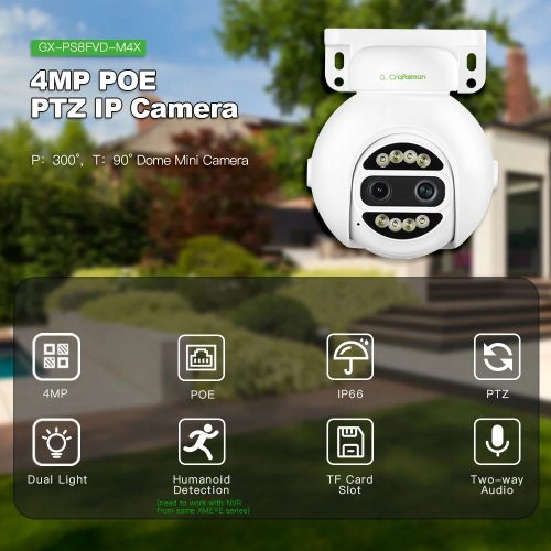 XMEYE G.C POE 4MP podwójny obiektyw 3.6mm + 8mm Z...